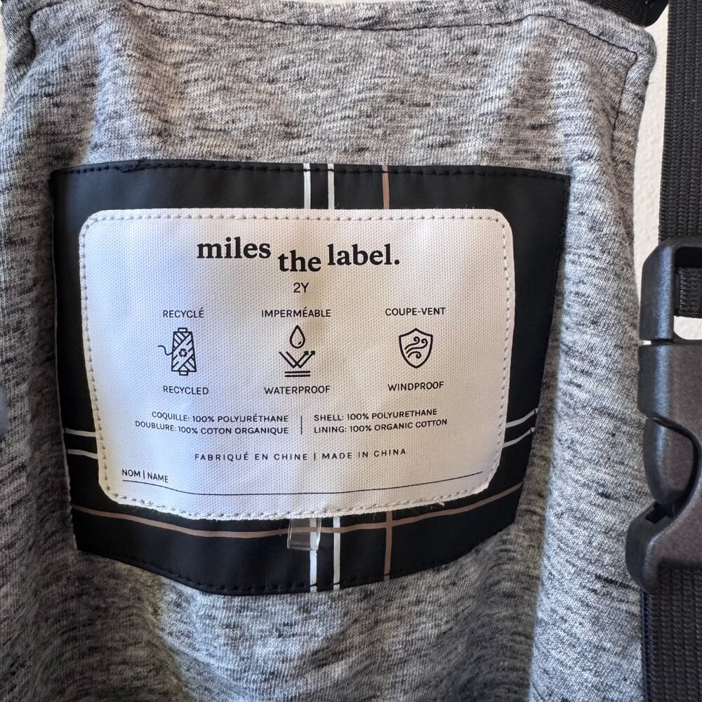 Miles The Label Rain Overalls 2Y • Black & White Plaid • Kids waterproof Outdoor - Picture 5 of 16